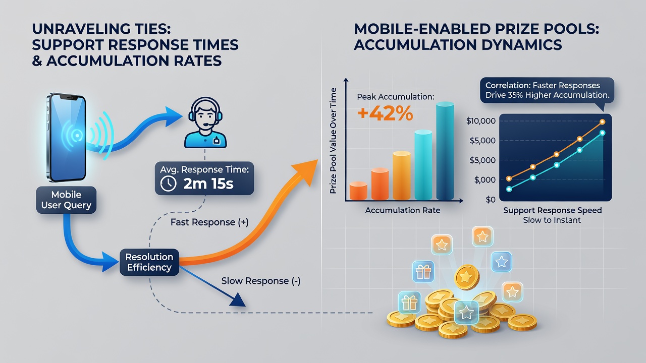 Detaillierte Grafik zu Support-Antwortzeiten und Preispool-Akkumulation in mobilen Casino- und Sport-Apps