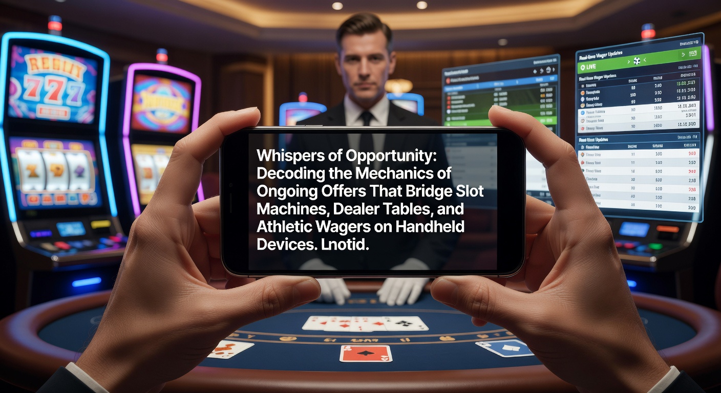 Darstellung laufender Angebote, die Slots, Live-Dealer-Tische und Sportwetten auf mobilen Geräten verknüpfen